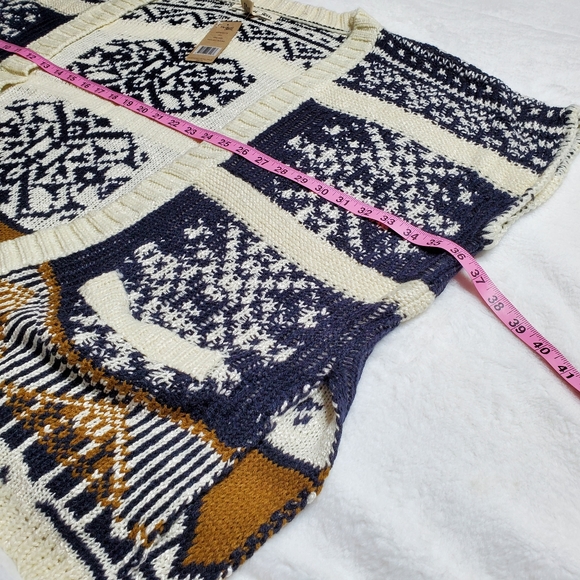 Michael Stars Fair Isle Ruana Cardigan OS  NWT - Picture 9 of 11